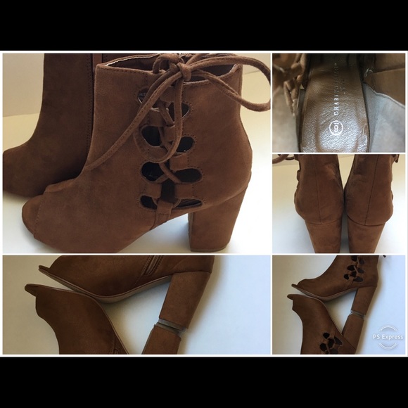 🔥Charles Albert Peep Toe faux suede Bootie Size 6 - Picture 5 of 7